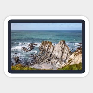 Mortehoe, Devon, Rugged Coastline Rocks Sticker